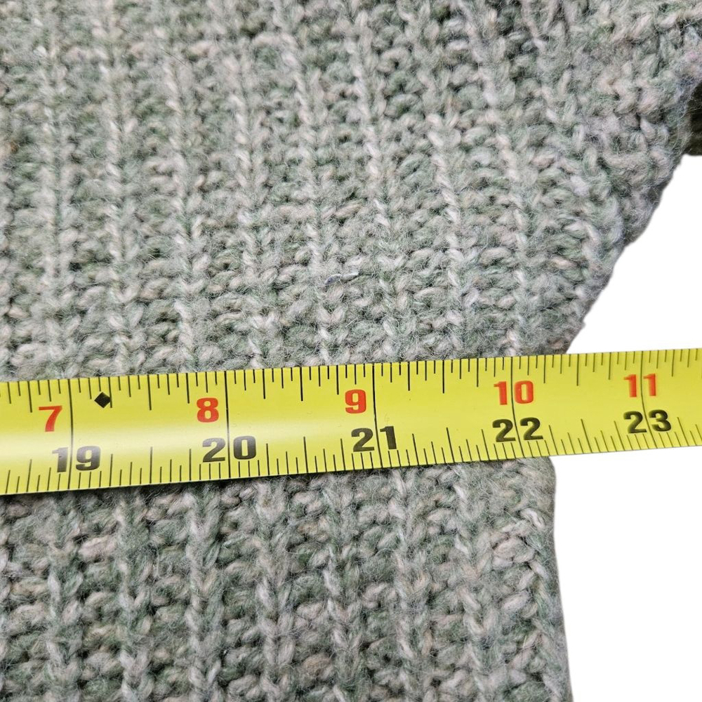 Old Navy Large Green Melange Cozy Shaker-Stitch Pullover Turtleneck Sweater - Picture 6 of 7